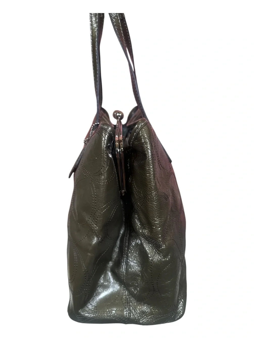 Coach Signature Stitch Kisslock Tote
